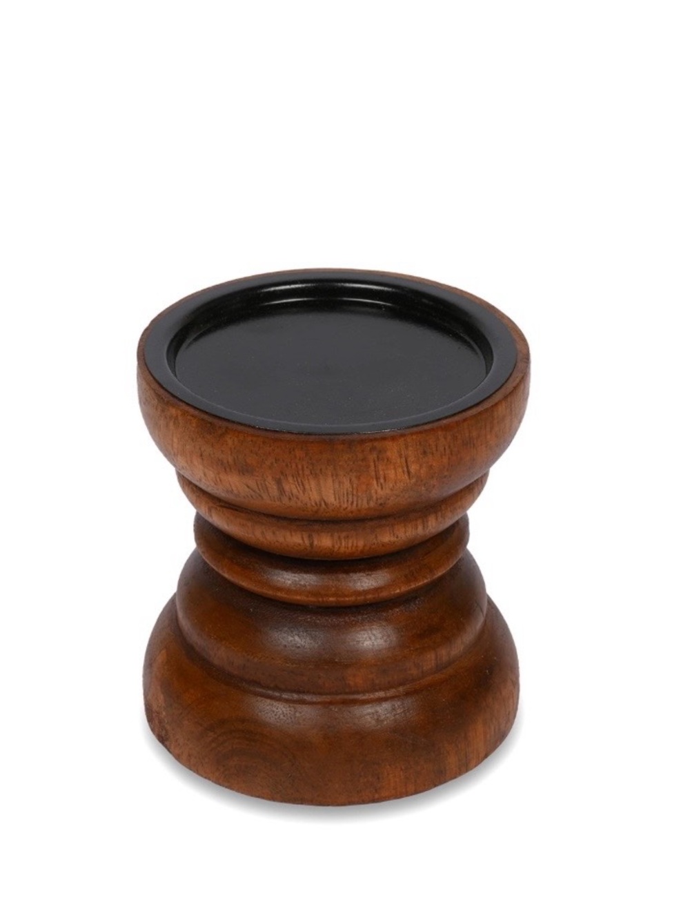 Natural Mango Wood Candle Hilder 4x4x4” BROWN